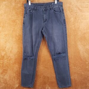 RES DENIM Womens Jeans Size 28 Charcoal Wash Boyfriend Ripped Distressed ROMEO